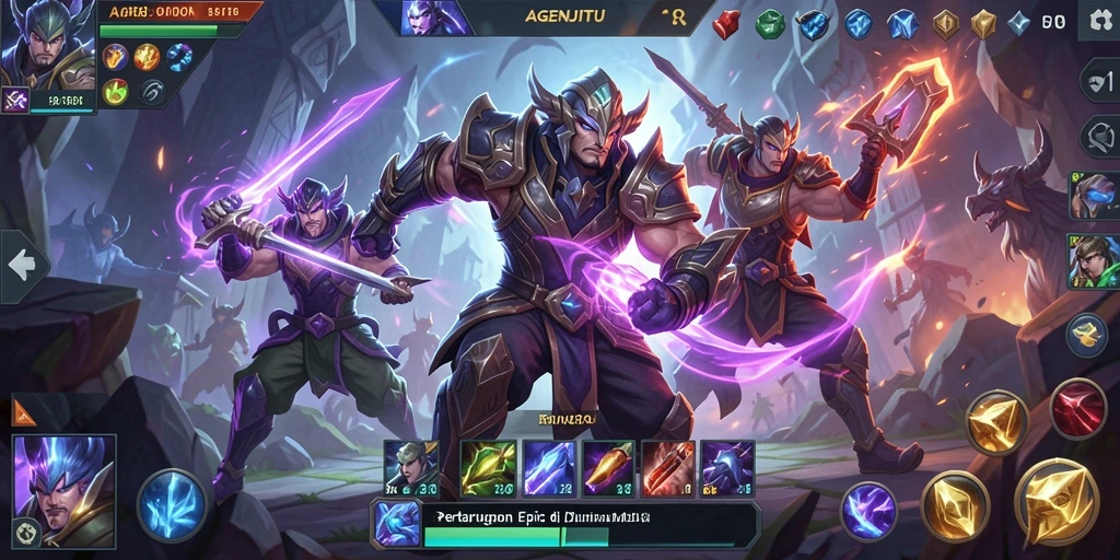 Tampilan gameplay seru di AGENJITU saat pertarungan berlangsung.