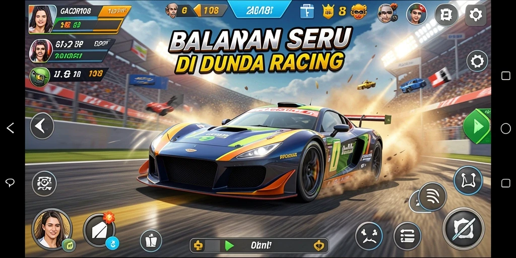 Gameplay GACOR108 yang menegangkan dan mendebarkan di lintasan balap.