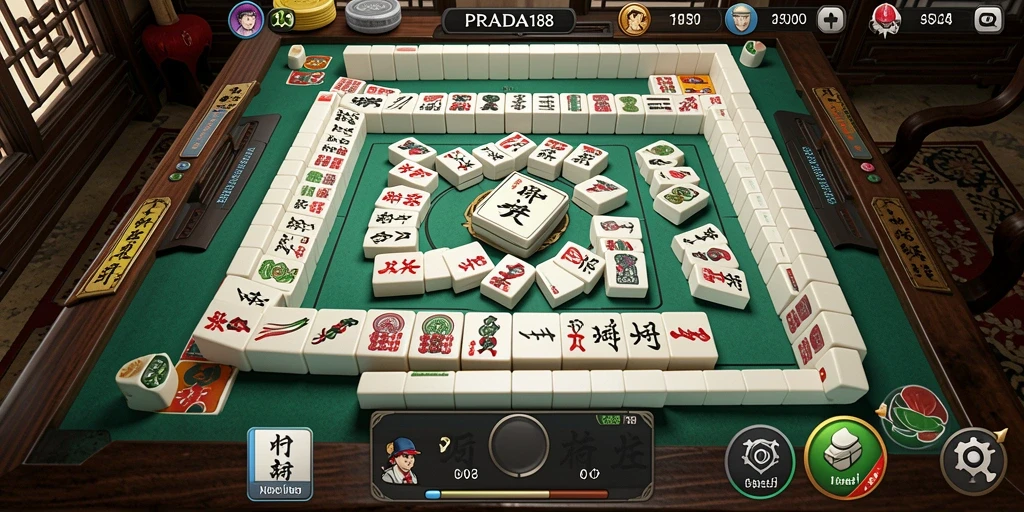 Tampilan menarik dari gameplay Mahjong di PRADA188.