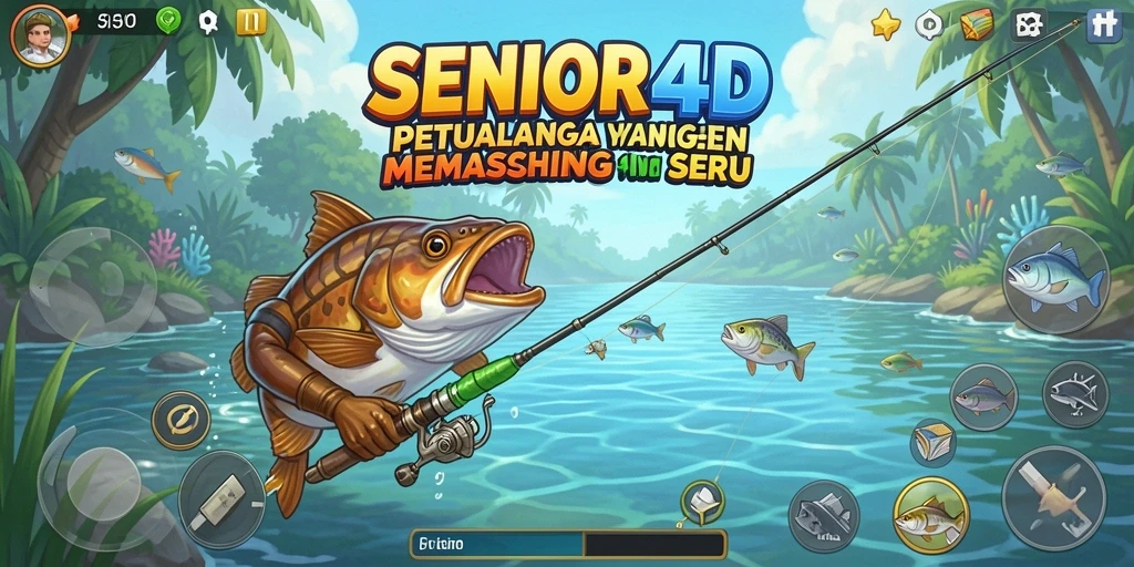 Gameplay menarik di SENIOR4D dengan suasana memancing yang realistis.