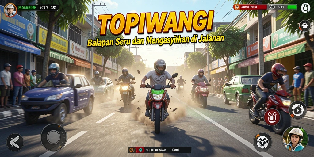 Gameplay seru dengan mobil balap di trek menantang.
