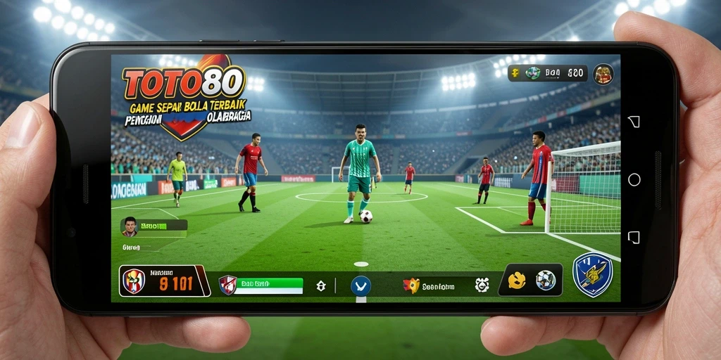 Screenshot menunjukkan aksi mendebarkan dalam permainan sepak bola.